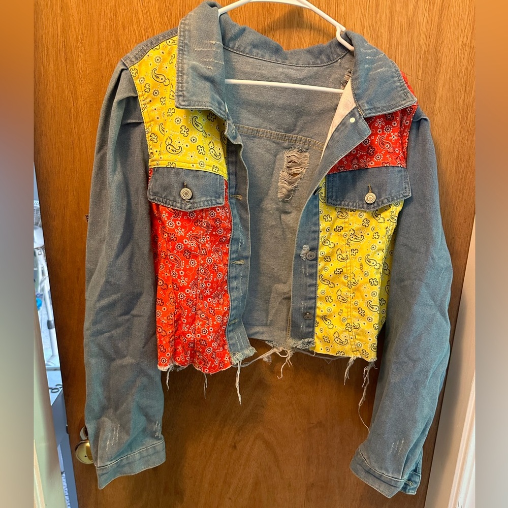 SHEIN 2X bandana/jean jacket